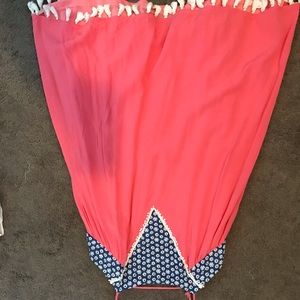 pink sundress with fringe